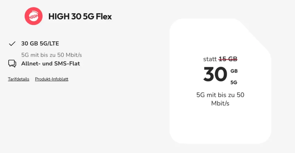 Telekom Handyvertrag bis 10 Euro · monatlich kündbar 3 High 30 Tarif Telekom Netz
