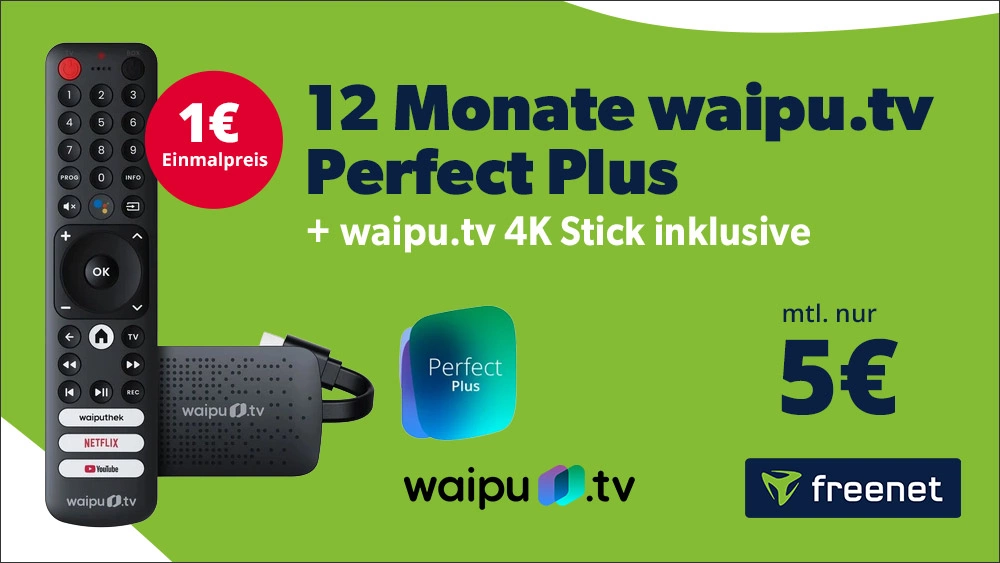 waipu.tv Perfect Plus + 4K-Stick für nur 5 Euro 1 waipu.tv 5 Euro Angebot