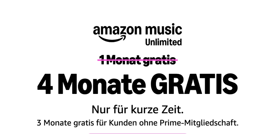 Amazon Music Unlimited 4 Monate gratis testen – Alternative zu Spotify 1 Amazon Music Unlimited testen