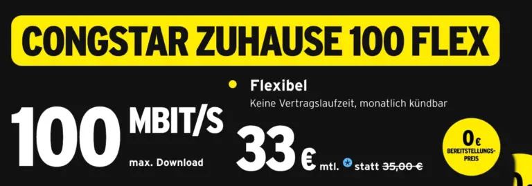 congstar Internet DSL monatlich kündbar