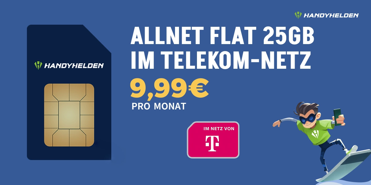 10 Euro Allnet Flat im Telekom-Netz mit 25 GB – monatlich kündbar 1 Telekom 10 Euro Handytarif