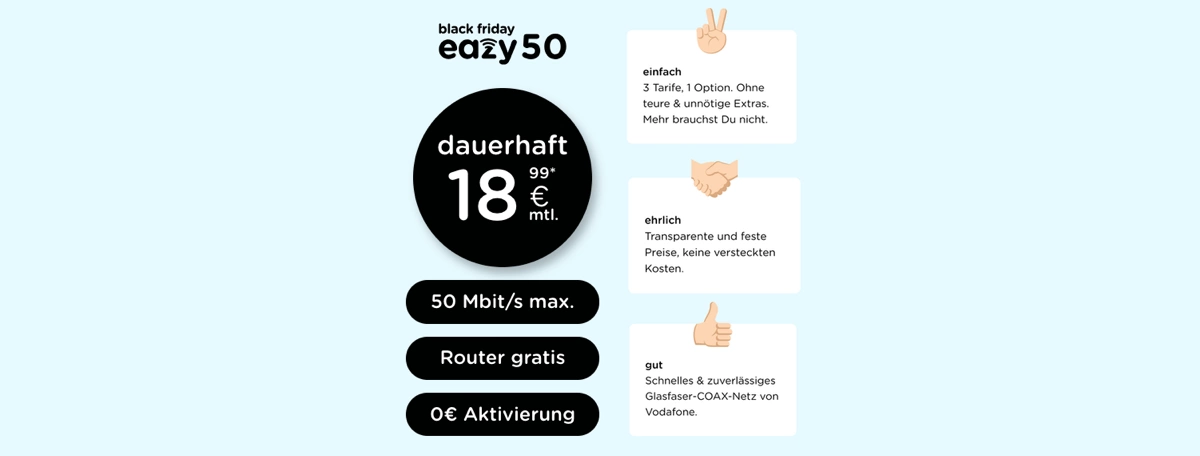 DSL Internet bis 20 Euro eazy50