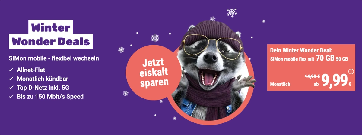 SIMon 70 GB Handyvertrag Vodafone Netz